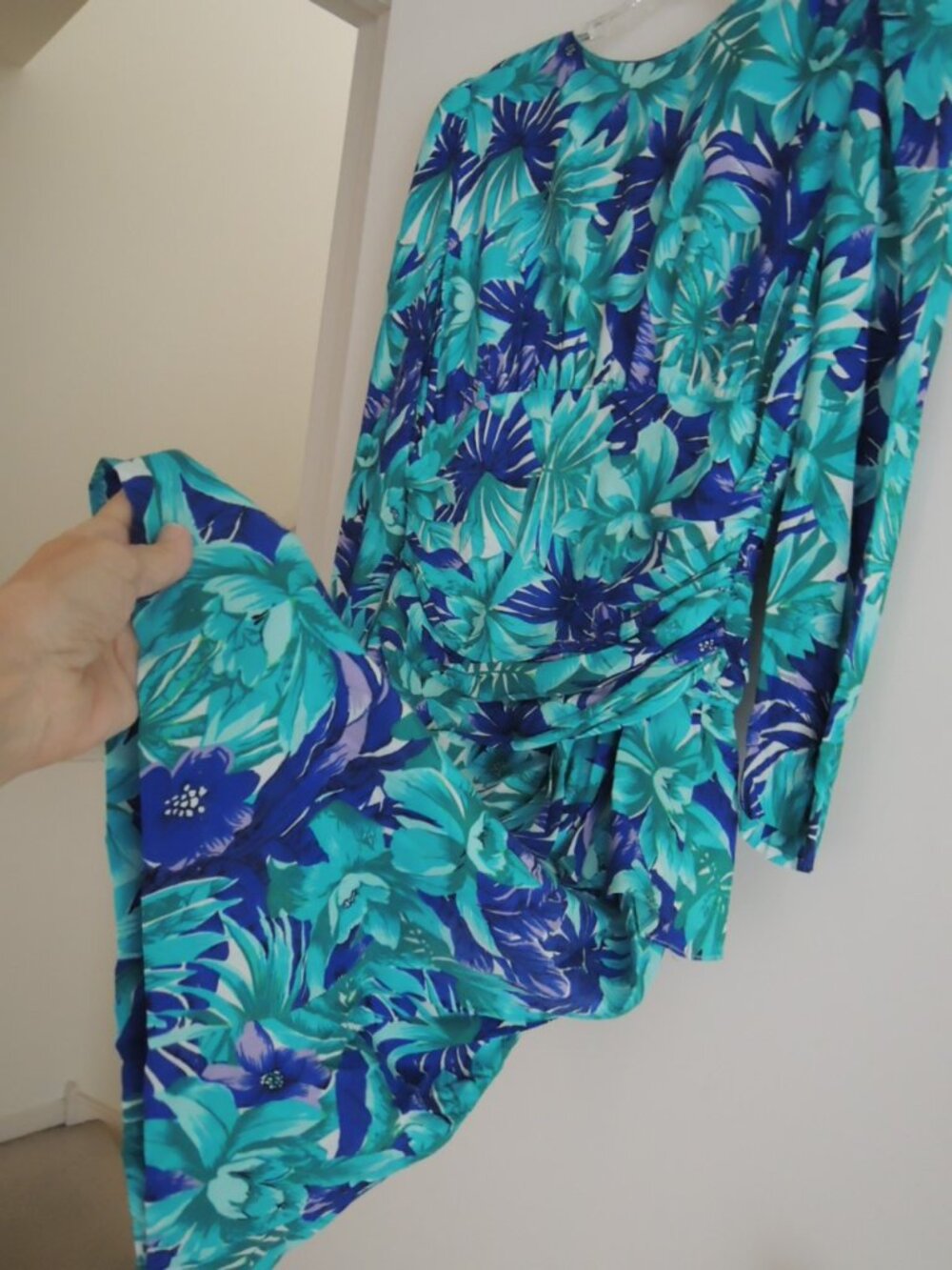 Ladies Dress Size 10 Peplum Waist L/S Floral Pattern by ELOQUENCE - NWOT - Picture 6 of 11